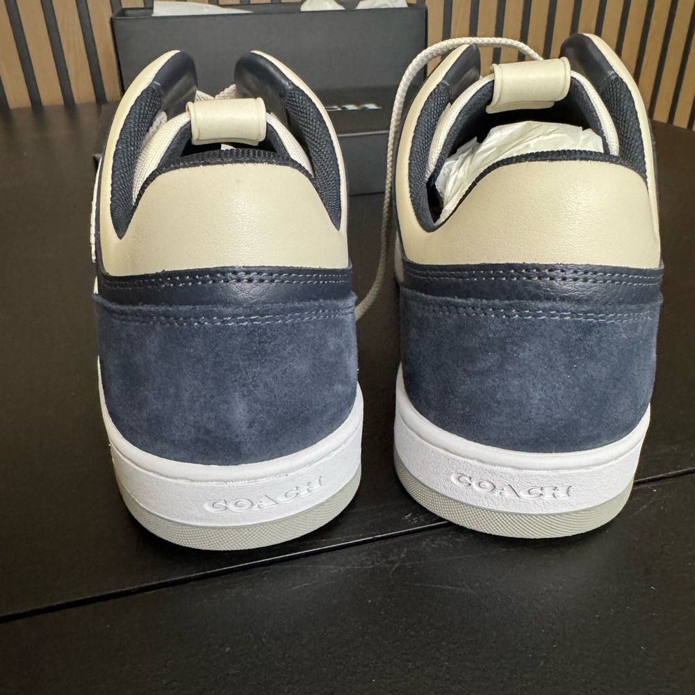 Men’s coach C201 leather and suede navy sneaker - Picture 8 of 9
